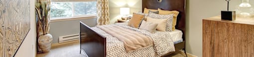 Private Master Bedroom, at Newberry Square Apartments, 16116 Ash Way, WA