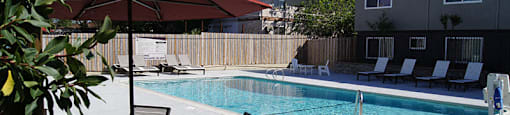 Pool with Lounge Chairs at ETHAN TERRACE, Sacramento, CA 95825