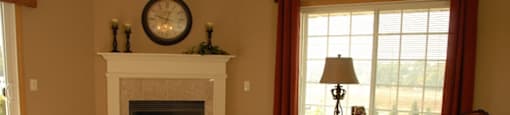 Living Rooms With Fireplace at Wildwood Highlands Apartments & Townhomes 55+, Menomonee Falls, WI,53051