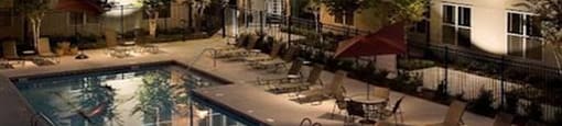 Pool View In Night at Glenwood Park Lofts, Atlanta, 30316
