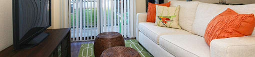 Living room with patio at GEORGETOWN PARK, Georgetown