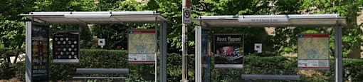 Bus stop across the street from Pershing House