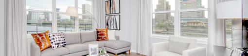 Modern Living Room at One Harrison, New Jersey