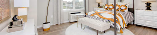 Beautiful Bright Bedroom With Wide Windows at One Harrison, New Jersey, 07029