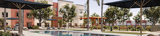 a rendering of the pool area at the resort