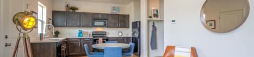 Model living room to kitchen