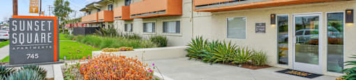 Sunset Square Signage at Sunset Square Apartments, West Covina, California, 91790