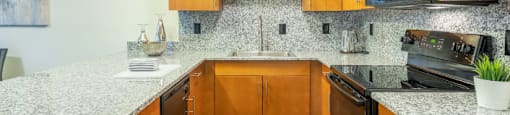Kitchen at Bell Estates Apartments, Dundee, MI