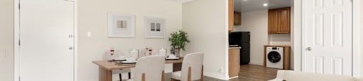 Living And Dining Area at Parthenia Terrace Apartments, Canoga Park, CA