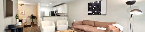 Living Room with Wood-Style Flooring
