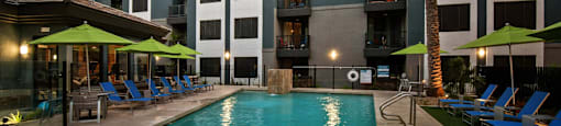 Ascent North Scottsdale apartment complex swimming pool at Ascent North Scottsdale, Phoenix, AZ