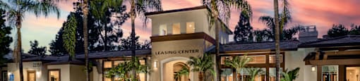 Exterior of Leasing Office at Sunset