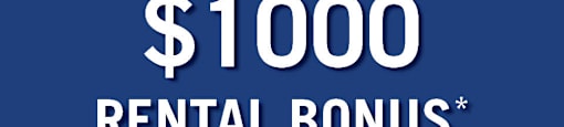 A blue advertisement for a $1000 rental bonus from realstar.