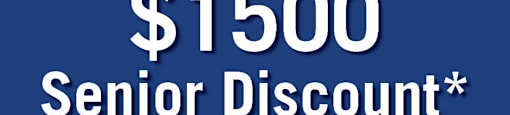 A blue advertisement for a $1500 senior discount from Realstar.