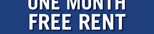 A promotional image for a limited time offer of up to one month free rent on select suites with an 18-month lease.