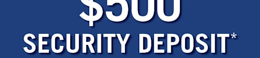 A blue background with "$500 SECURITY DEPOSIT" and "realstar" written on it.