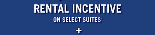 A blue advertisement for a $500 rental incentive and senior discount at realstar.