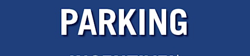 A blue background with text promoting a parking incentive.