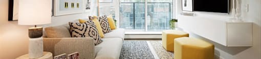 The Duke in Vancouver, BC  Bright, spacious living room at