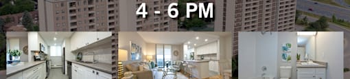 A flyer advertises an open house every Tuesday and Wednesday from 4-6 PM with one-month free rent on select suites.