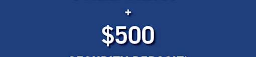 A promotional image for a one month free rent and $500 security deposit offer from realstar.