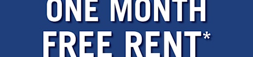 A blue advertisement for a limited time offer of one month free rent from Realstar.