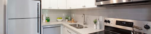 Rockliffe Park Suites kitchen featuring stainless steel appliances in  Oakville, ON