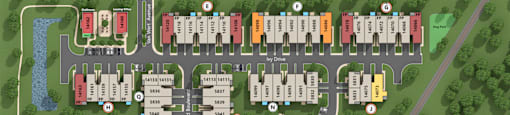 A map shows a layout of a residential area with streets and house numbers.