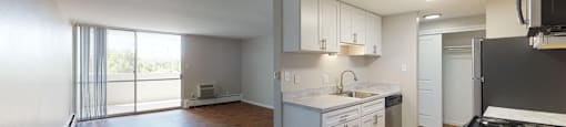 Upgraded finishes. vinyl floors, stainless steel appliances at 4600 E Kentucky Ave in Denver, CO