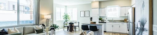 a living room and kitchen in an apartment at BASE APARTMENT HOMES, LAS VEGAS, NV 89166
