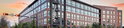 Exterior of The Laura apartment complex in Houston, TX