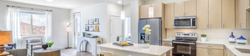 the preserve at ballantyne commons apartment kitchen and living room