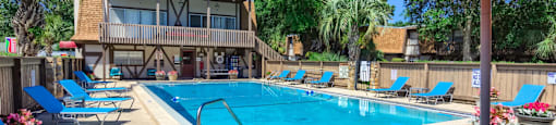 the swimming pool at our apartments
