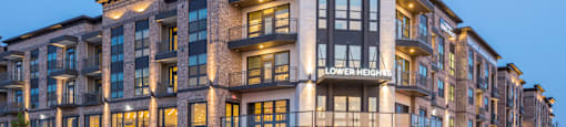 A large multi-story apartment building for 27Seventy Lower Heights apartments in Houston, TX