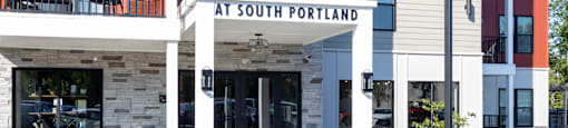 Building Entrance at Latitude at South Portland Apartment, Maine, 04106