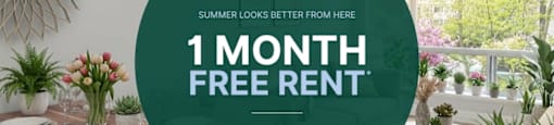 A promotional image for a 1 month free rent offer from GWL Residential.