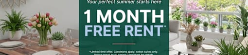 A poster advertising a free one month rent at GWL Residential.