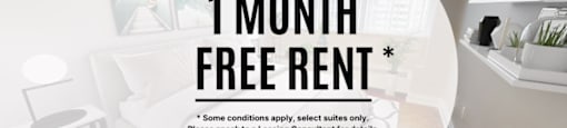 A promotional image for a 1 month free rent offer from GWL Residential.