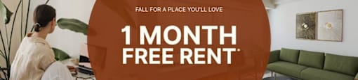 A promotional image for a 1 month free rent offer.