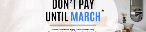 A promotional image for a leasing company offering a deal to not pay until March.