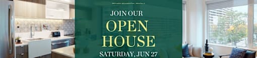 An invitation to join an open house at The Livmoore High Park on Saturday, June 27th from 11 am to 3 pm.