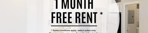 A sign advertising a free one month rent offer.