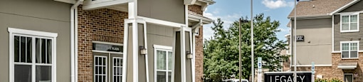 Entrance with Architectural Details at Legacy Commons Apartments in Omaha, NE