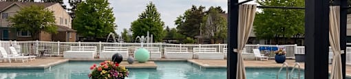 Poolside Area at Parkview Ridge Apartments and Townhomes, Shelby Township, Michigan