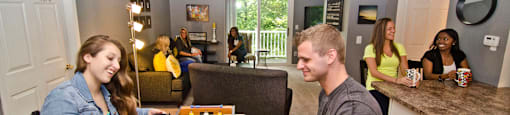 Spacious Living room in East Lansing Apartments near Michigan State University | Olde Farm