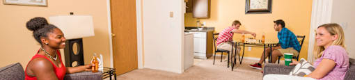 Spacious Living room in East Lansing Apartments near Michigan State University | Woodside