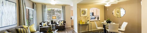 Living room and dining area at THE CLUBS AT RHODES RANCH APARTMENT HOMES, Nevada, 89148
