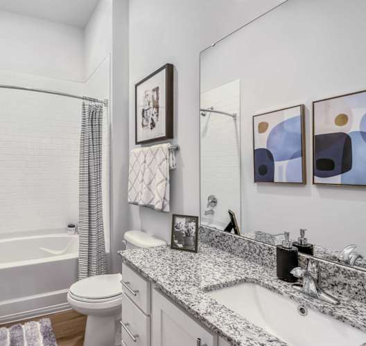 a bathroom with a sink and a toilet and a tub