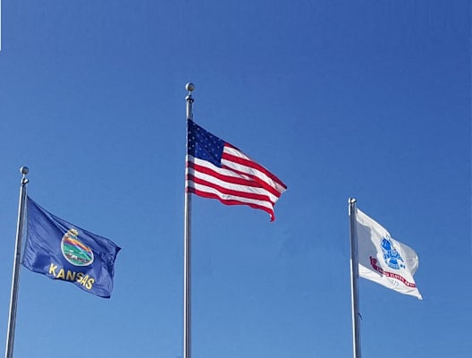 flags at Geary Estates Apartments, MRD Conventional, Grandview Plaza