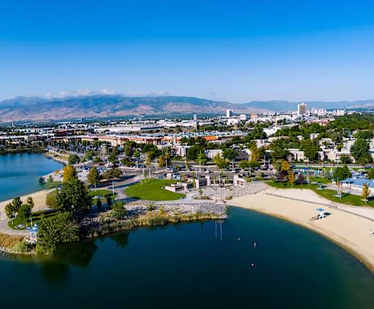 a view of the city of coronado from above the beach and the water at Lumina at Spanish Springs, Nevada, 89436